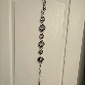 Chico’s chain scrollwork belt. Metal silver color. One size fits all.